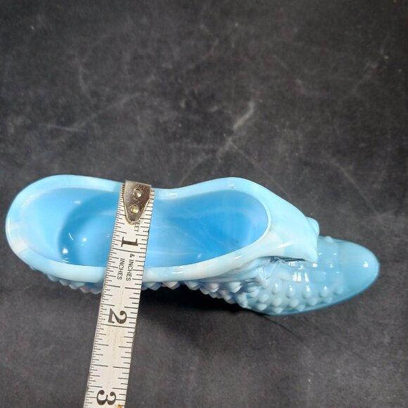 Vintage FENTON Hobnail Baby Blue Shoes Mini Glass - Picture 8 of 8